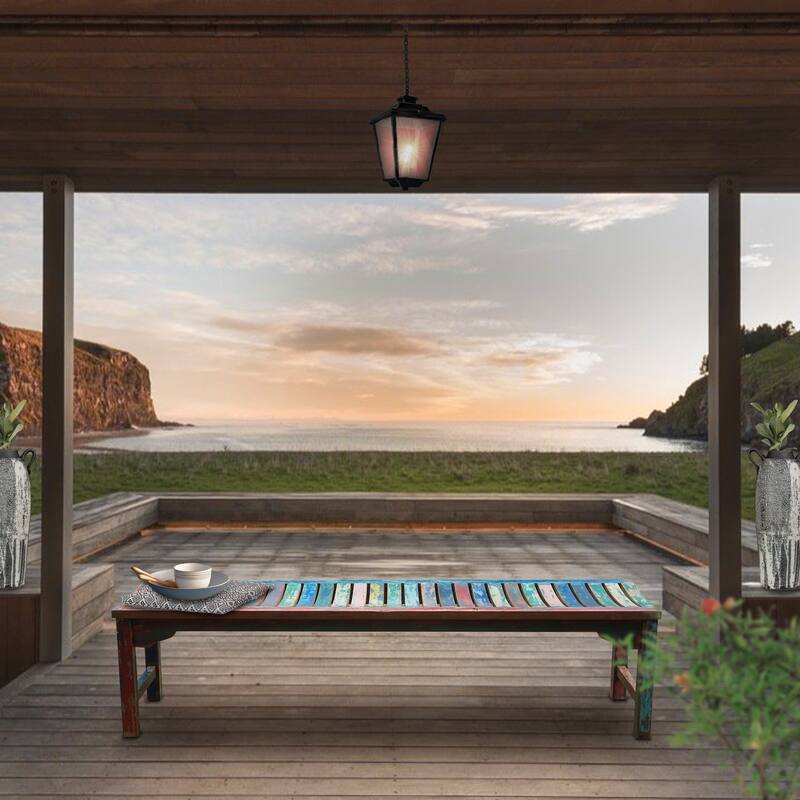 Chic Teak Backless Dining Bench made from Recycled Teak Wood Boats, 6 foot