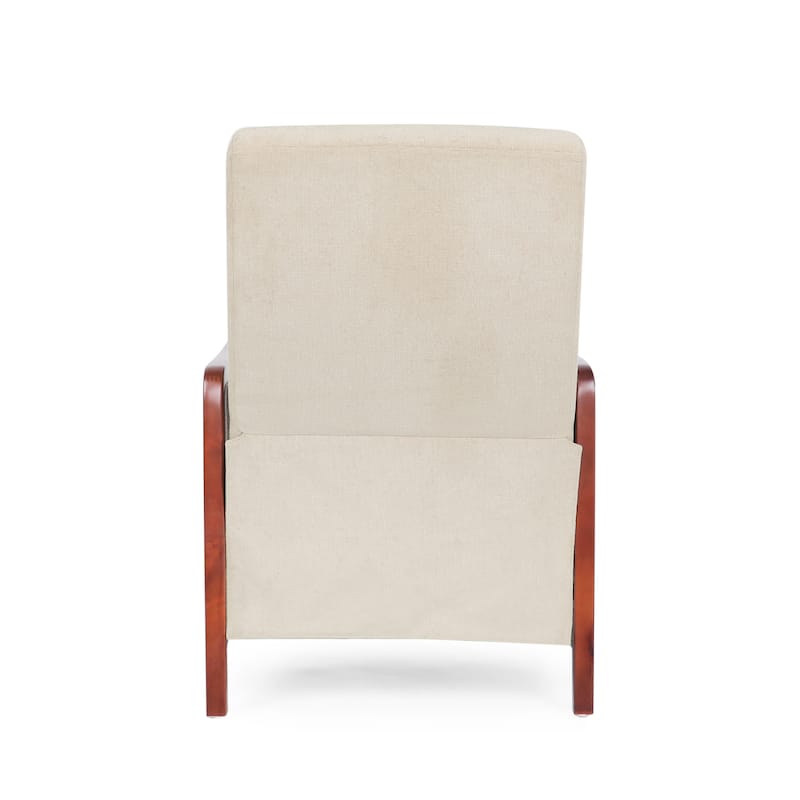 Mid‑Century Modern Push‑Back Recliner Chair with Channel Stitching