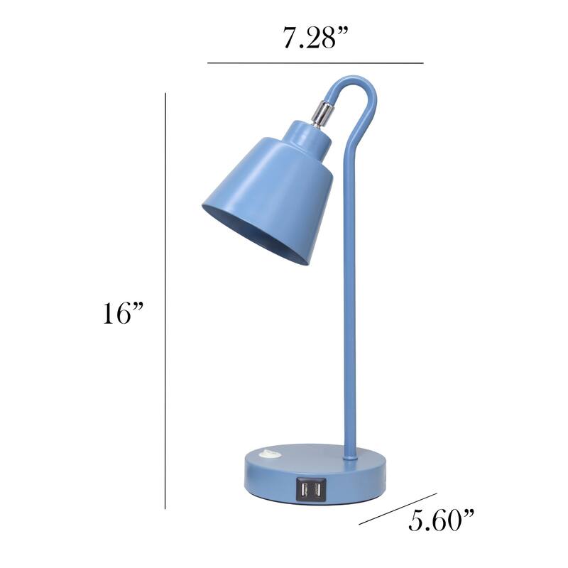 Looped Desk Lamp with Adjustable Shade - 16" - Blue