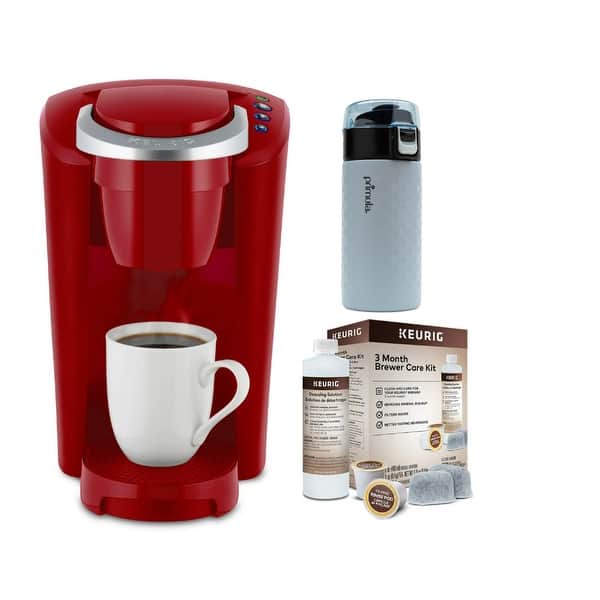 slide 2 of 5, Keurig K-Compact Single-Serve Coffee Maker (Red) w/ Tumbler Bundle Red