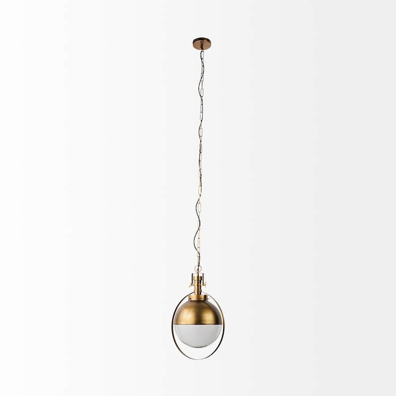Leighton I Gold Toned Metal Spherical Pendant Light - 15"W x 15"D x 20"H