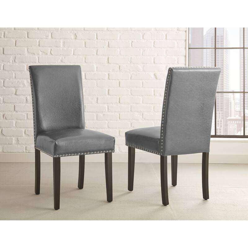 Copper Grove Slivnitsa Faux Leather Dining Chairs with Nailhead Trim