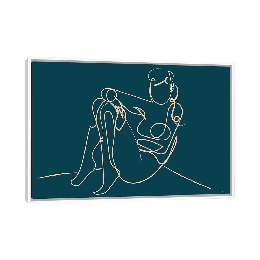 iCanvas "Teal Nude" by Dan Hobday Framed Canvas Print