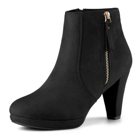 low heel zip ankle boots
