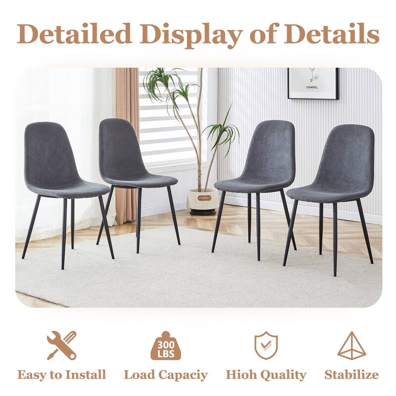 Table and Chair Set,Marble Pattern Mdf Dining Table Set -4 Chairs,Suitable for Kitchen,Dining Room