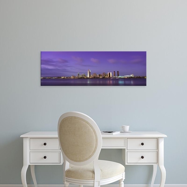 Easy Art Prints Panoramic Images's 'USA, California, San Diego, dusk' Premium Canvas Art