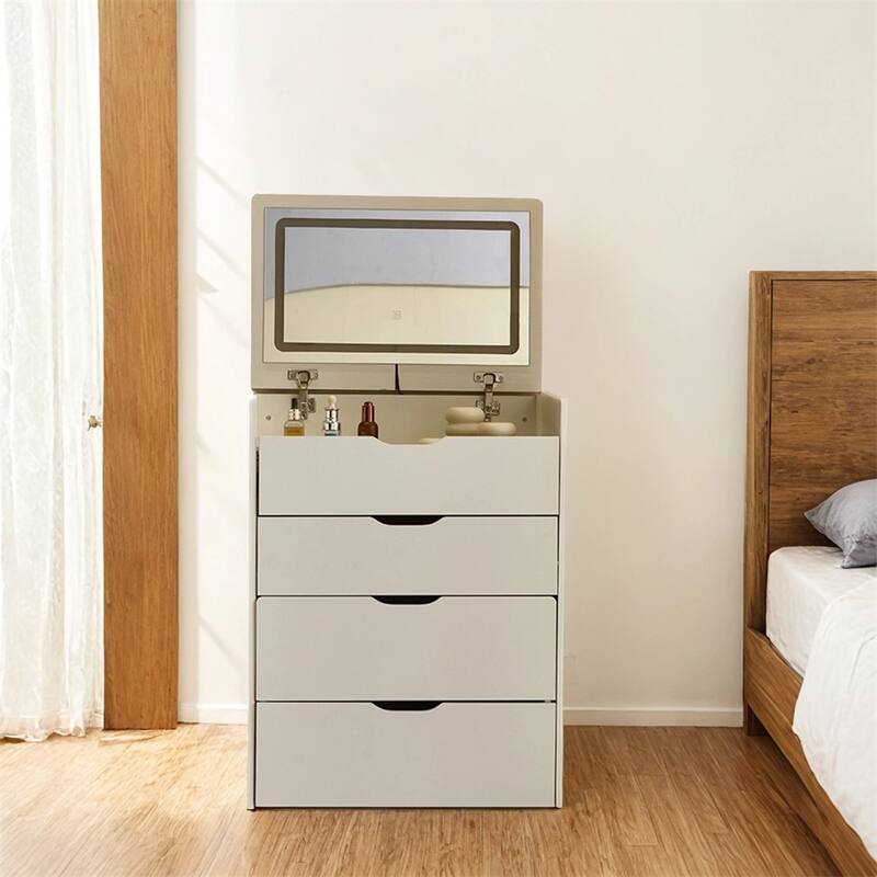 3 in 1 Vanity Desk with Flip Top Mirror,Small Make Up Vanity Set