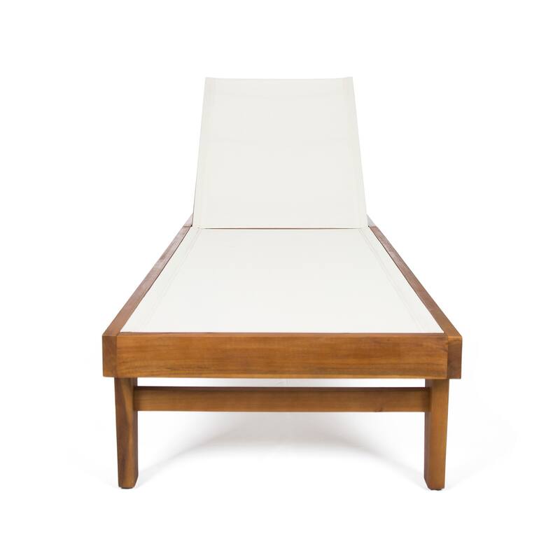 Christopher Knight Home Elodie Outdoor Chaise Lounge and Acacia Wood Side Table Set