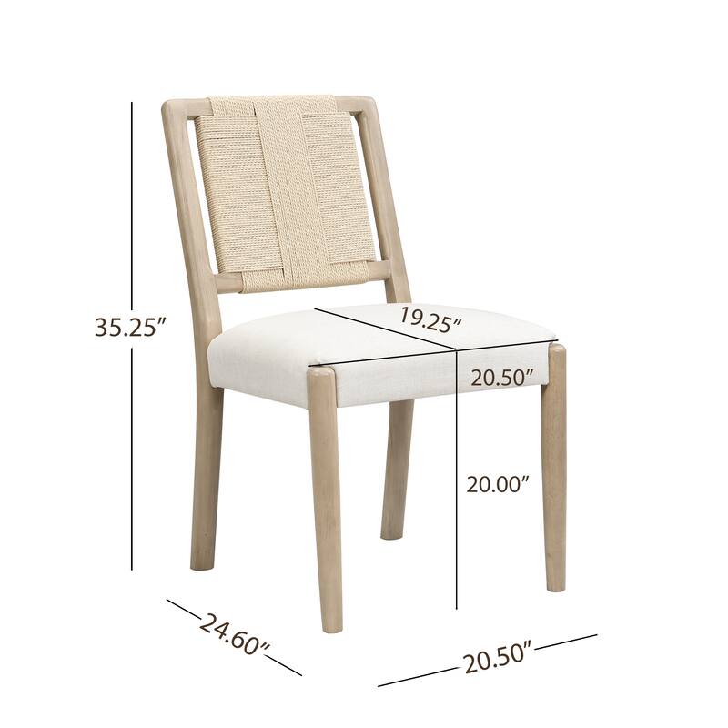 Christopher Knight Home - Modern 5 Piece Wooden Dining Set with Woven Back Upholstered Chairs