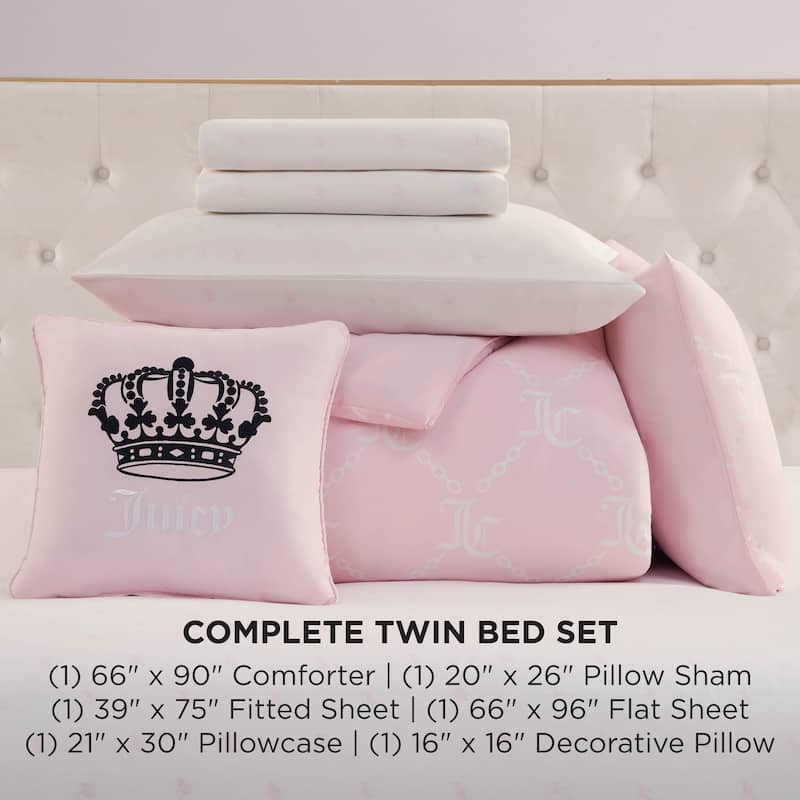 Juicy Couture Link Printed Bed-in-a-Bag Comforter Set