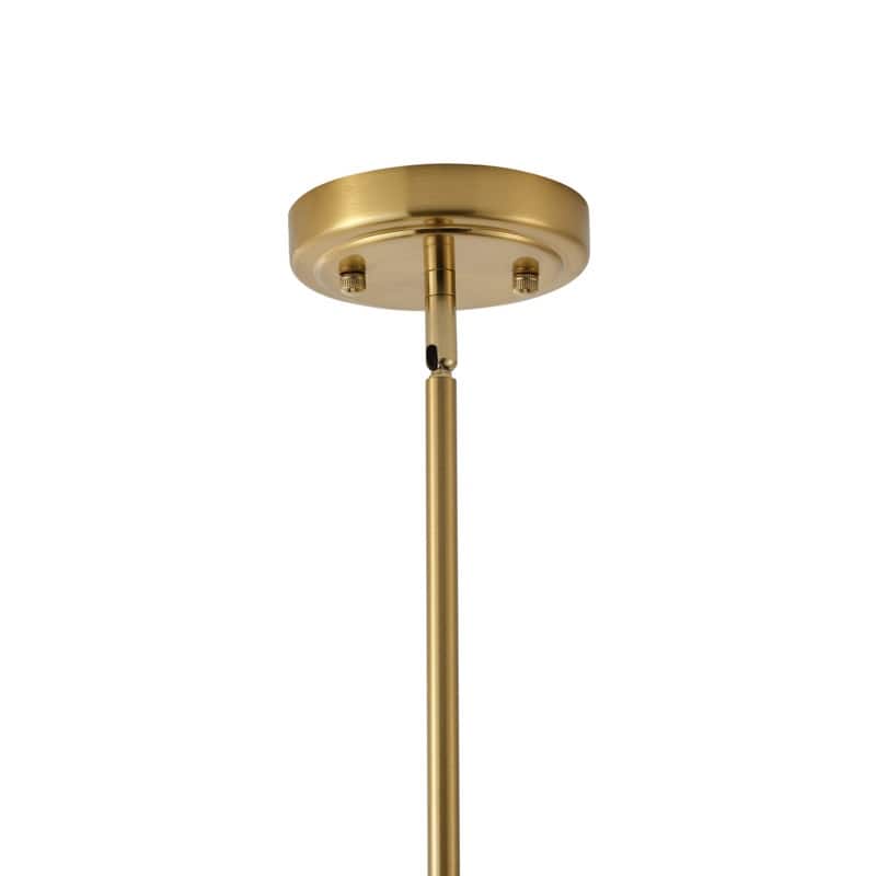 Modern LED Brass Pendant Light White Jade Glass Cone Shade