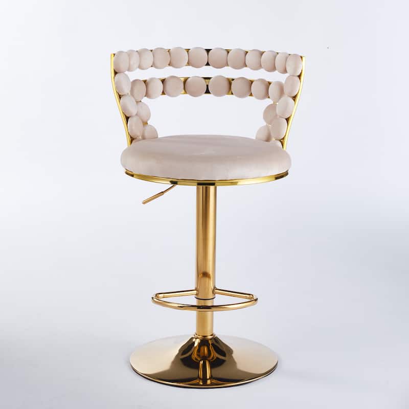 GDFStudio - Soren Mid-Century Modern Pedestal Bar Table Set with Swivel Adjustable Upholstered Counter-Height Stools