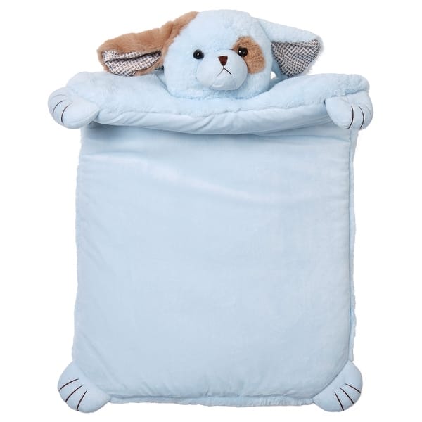 slide 2 of 6, Bearington Baby Waggles 30 x 23 Inch Blue Puppy Dog Tummy Time Mat for Boys - Multi