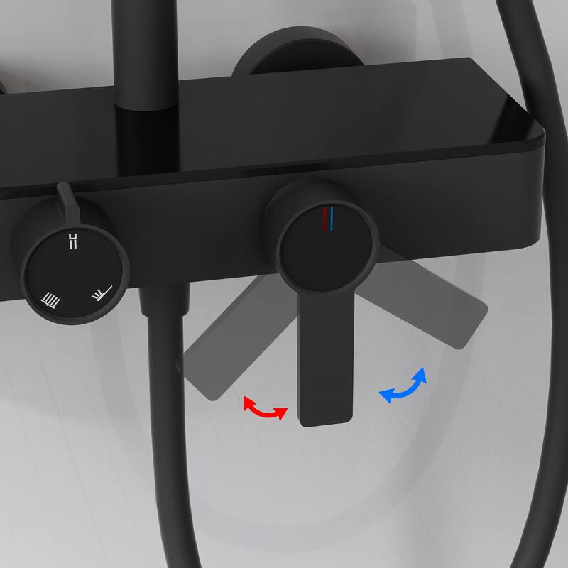 Modland 3-Function Wall Mount Shower System with Tub Spout 10.8" Rainfall Shower & Handheld Shower