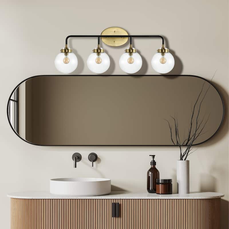 Bevin Contemporary Transitional Iron/Glass LED Vanity Light, by JONATHAN Y