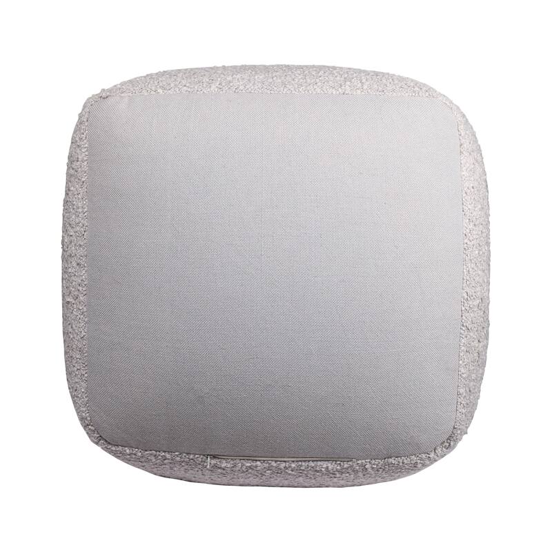 Sevita Solid Mid-Century Hand-Woven Square Pouf - Grey
