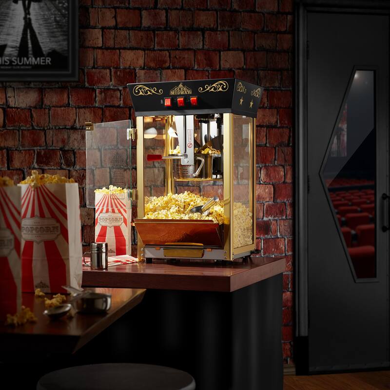 Movie TheaterStyle Countertop Popcorn Machine with 10oz Kettle