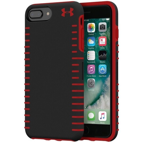 Shop Under Armour Ua Protect Grip Iphone 8 Plus Iphone 7 Plus Iphone 6s Plus Case Black Red Overstock 26054002