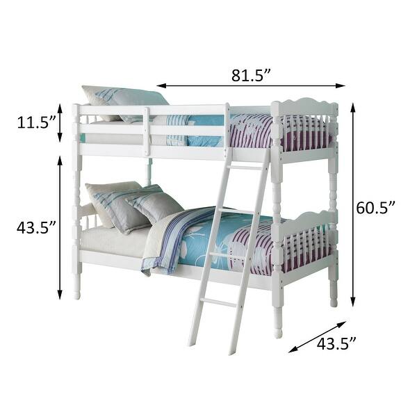 dimension image slide 1 of 3, Classic Rectangular Design Twin over Twin Bunk Bed