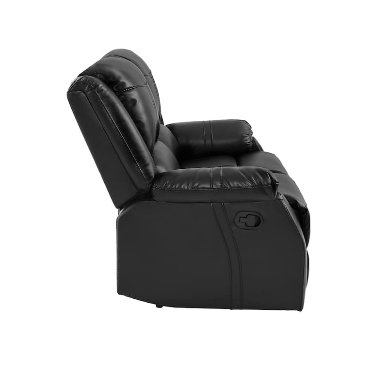 Manual Recliner,Faux Leather Reclining Sofa Set, 2-Seater Reclining Sofas For Living Room - 59"W X 37.4"D X 39.8"H