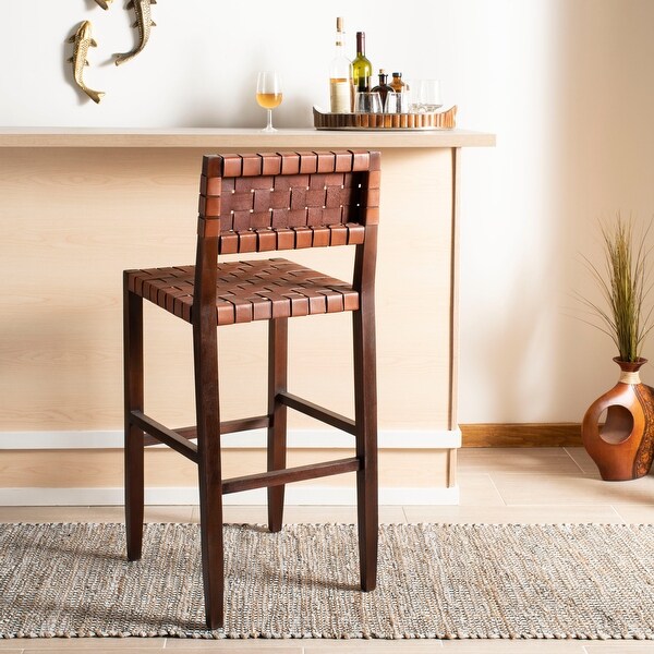 Safavieh paxton woven leather counter stool discount