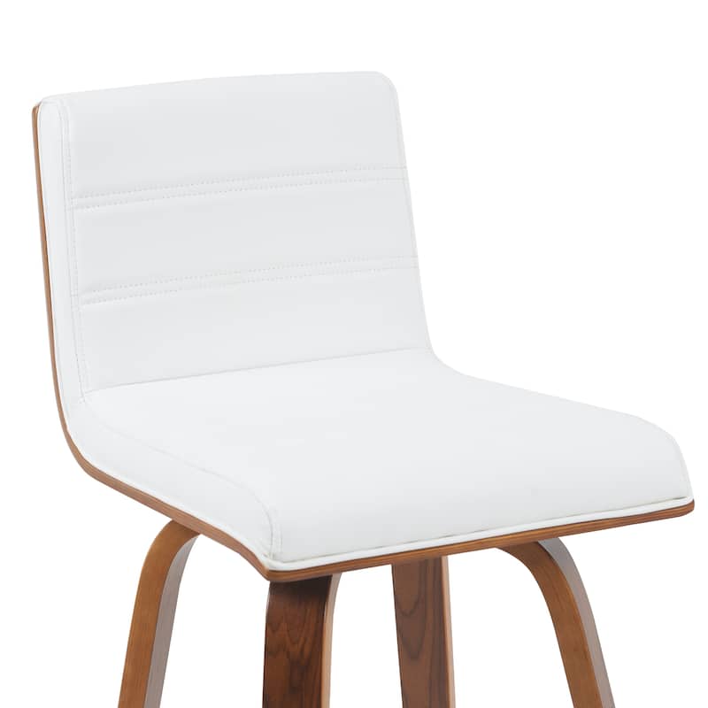 Skara Mid-Century Swivel Counter Stool, Upholstered Counter Height Chair with Bentwood Legs
