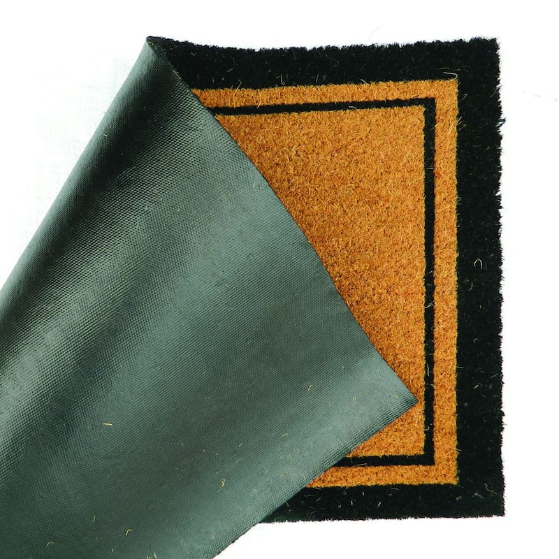 PVC Backed coir welcome door mat natural printed - 18" X30"