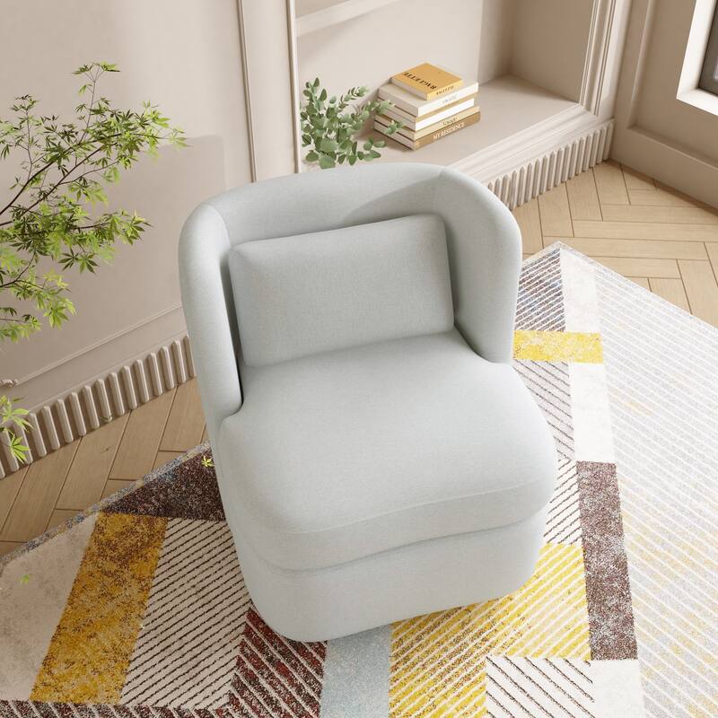 Boucle 360 degree Accent Swivel Barrel Chair