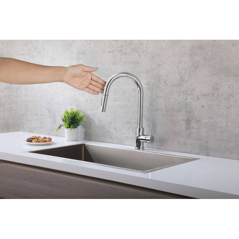 Indigo Home Single Handle Pull Down Sprayer Kitchen Faucet with touch sensor