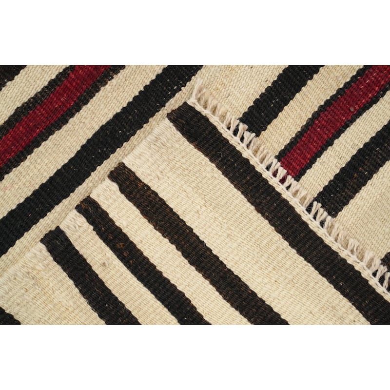 Hand Woven Oriental 100% Wool Carpet Southwestern Geometric Multi-Colored Kilim Area Rug - 8' 0'' X 4' 11''