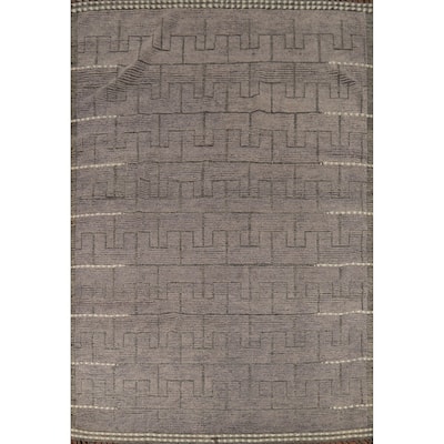 Moroccan Modern Area Rug Handmade Geometric Wool Carpet - 7'8"x 10'6"