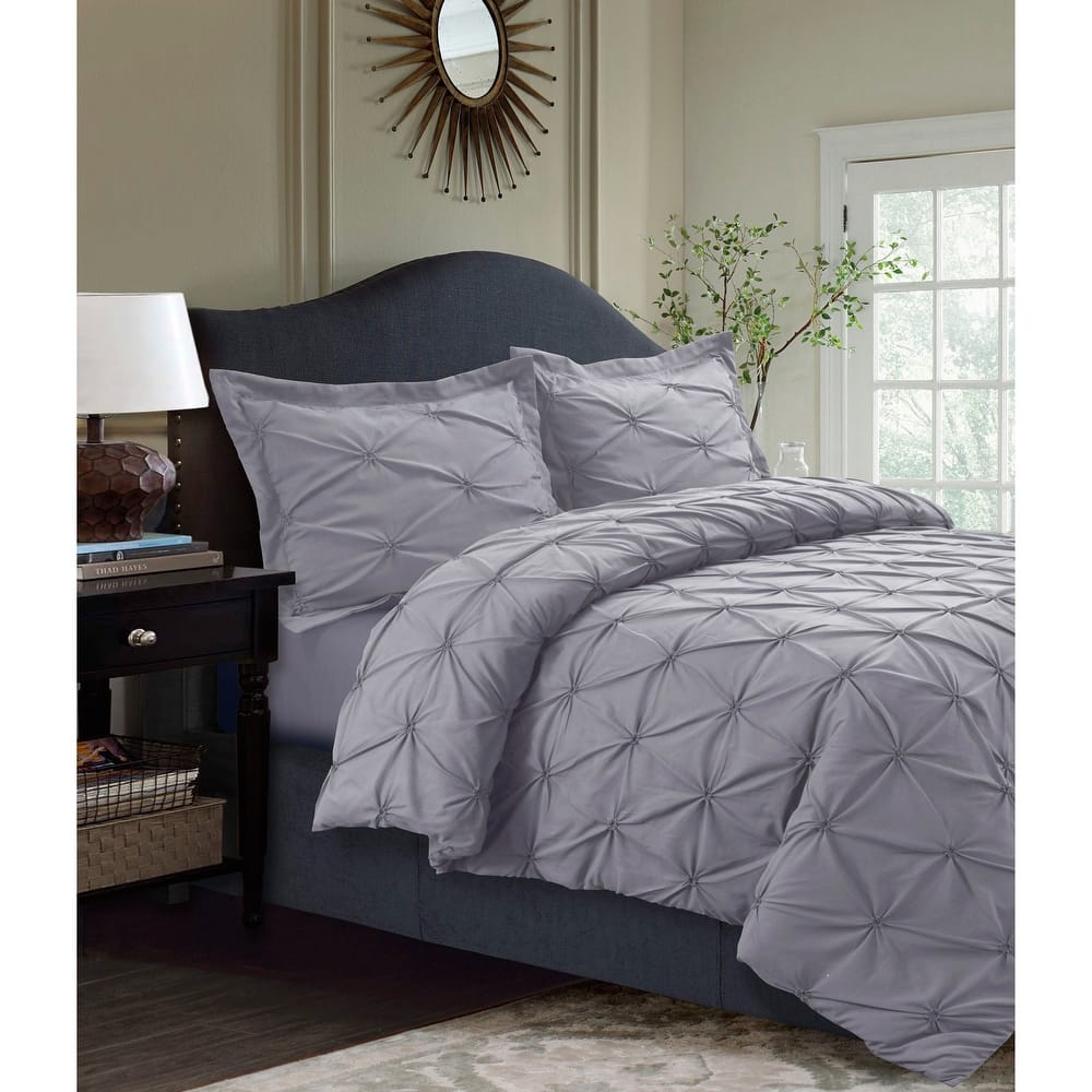 Sydney Oversized 3-piece Pintuck Duvet Cover Set