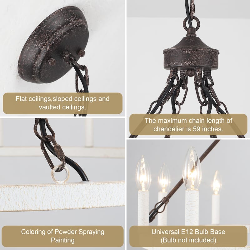 12-Light 37.99 in. Rustic Wagon Wheel Chandelier for Bedroom Kitchen