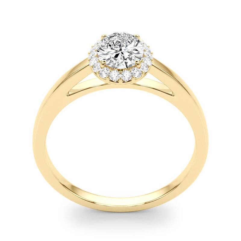 Auriya 14k Yellow Gold Lab Grown Oval Diamond Halo Engagement Ring 0.50 to 5.00 ct. tw. (F-G VS)