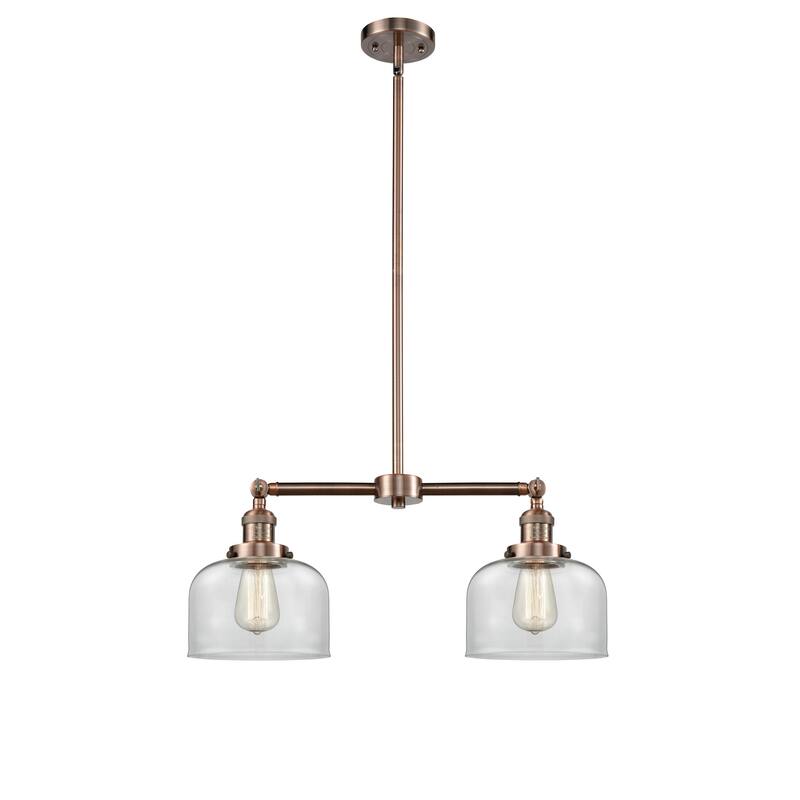 Innovations Lighting Large Bell 2 Light 24" Wide Linear Chandelier