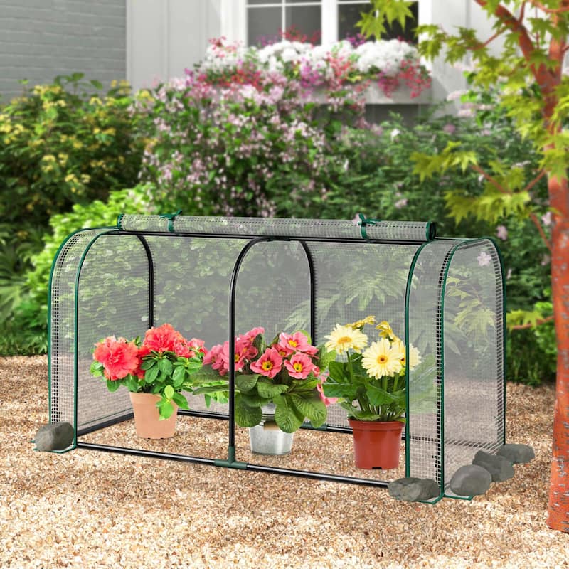 Mini Portable Greenhouse 47'' x 22'' x 24'' Green House with PE Cover