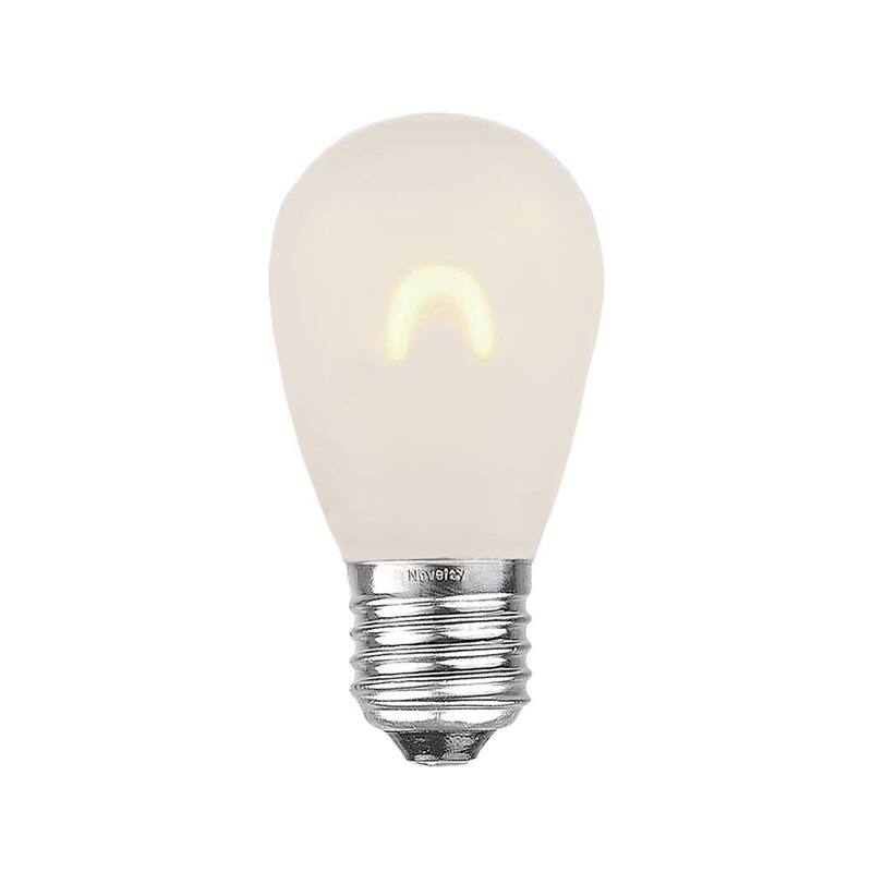 25 Pack LED S14 Outdoor Patio Edison Replacement Bulbs, Warm White, E26 Base - Off-White