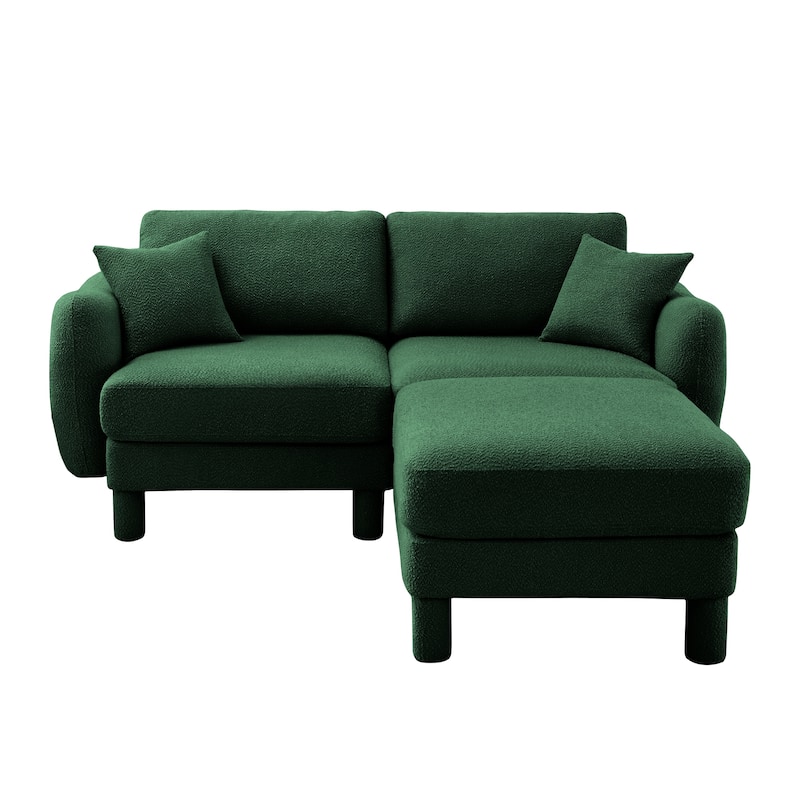 Loveseat Sofa, 78" 2-Seater Upholstered Couch Modern Sectional Couches with Shell-shaped Armrests for Living Room