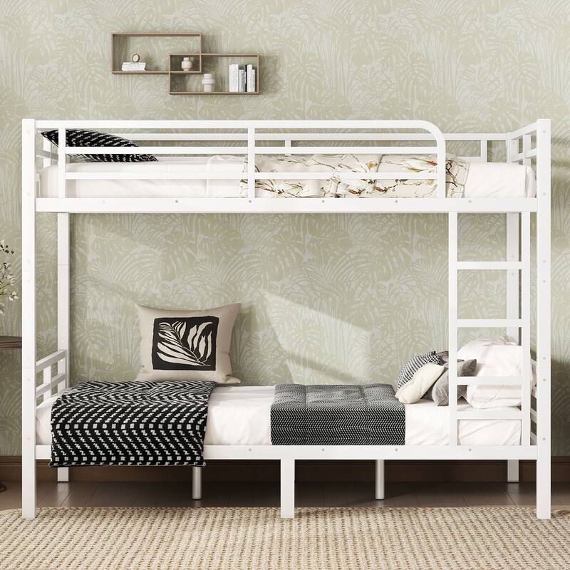 Metal Bunk Bed for Teens and Adults White Space Saving Noise Reduction