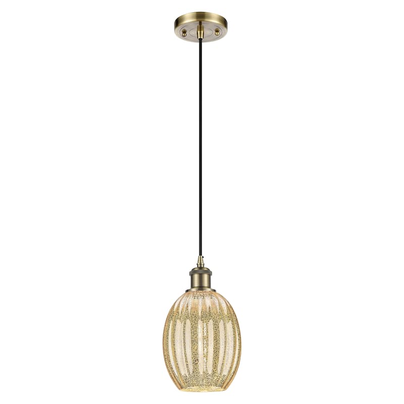 Innovations Lighting Endless Possibilities Ballston - Preston - 1 Light 6" Bulb Shade Cord Hung Mini Pendant - Antique Brass/Mercury