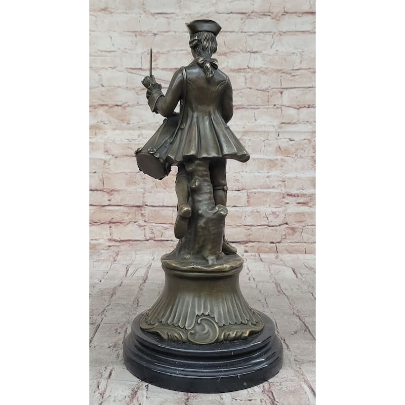American Revolutionary War Drummer - Bronze Metal Figure Statue Sculpture Original Art By Milo