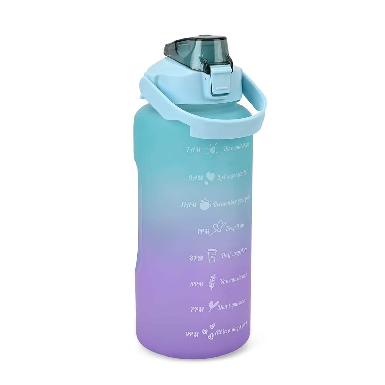 Plastic Sport Water Bottle with Portable Handle 2 Color Rubber Coating
