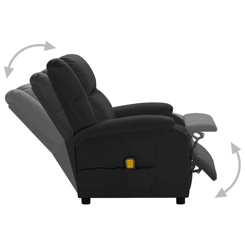 vidaXL Massage Chair Black Faux Leather - 28" x 37.2" x 38"