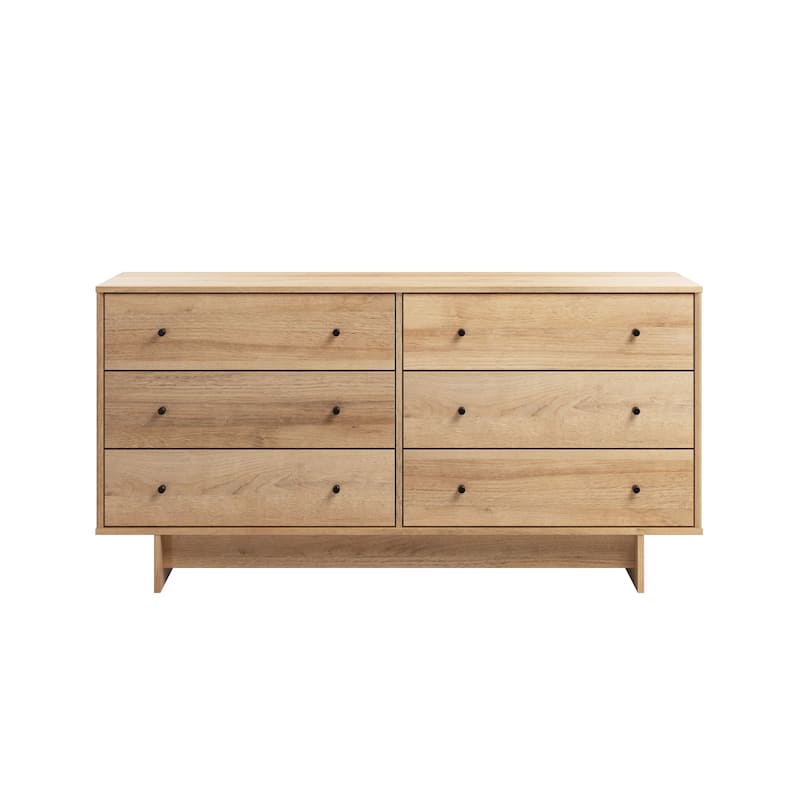Prepac Finnley 6-Drawer 61" W Dresser, Modern Clothing Organizer for Home, Bedroom, Living Room
