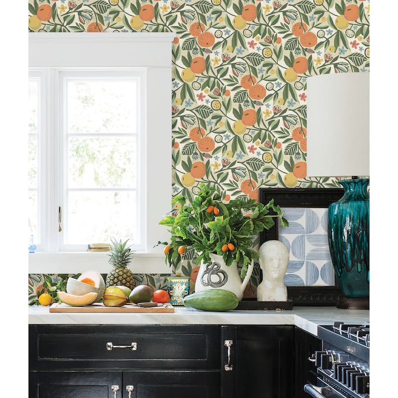 Pip & Lo Ochre Clementine Garden Peel & Stick Wallpaper