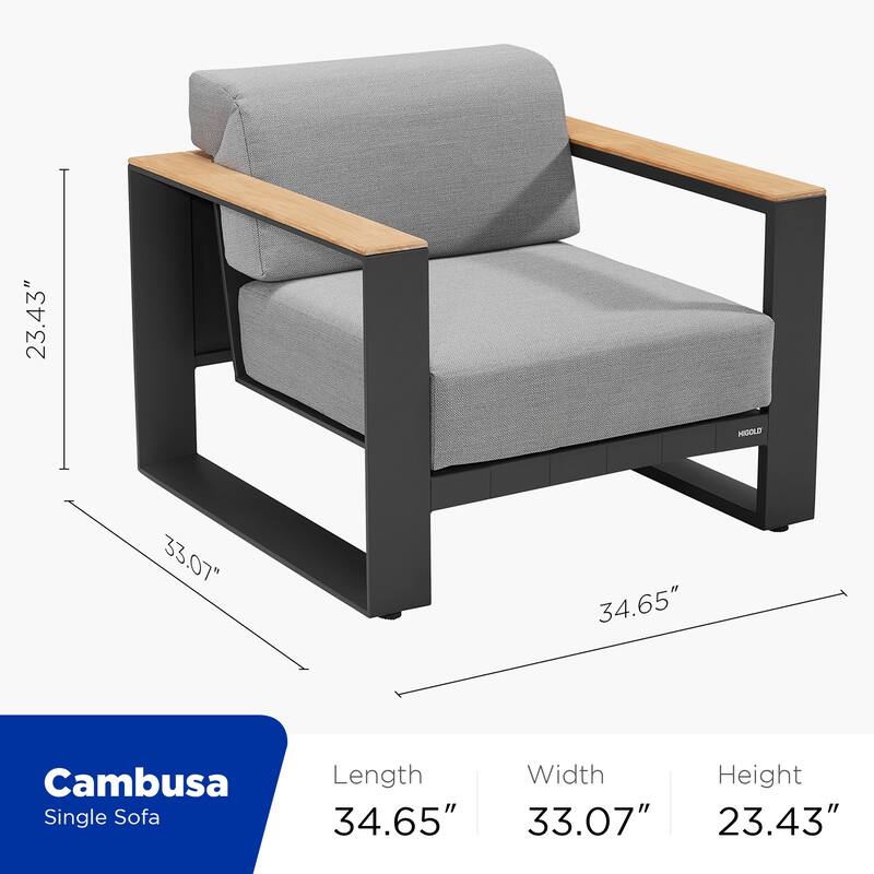 HIGOLD Cambusa Patio Conversation Set Teak Outdoor Furniture Sofa