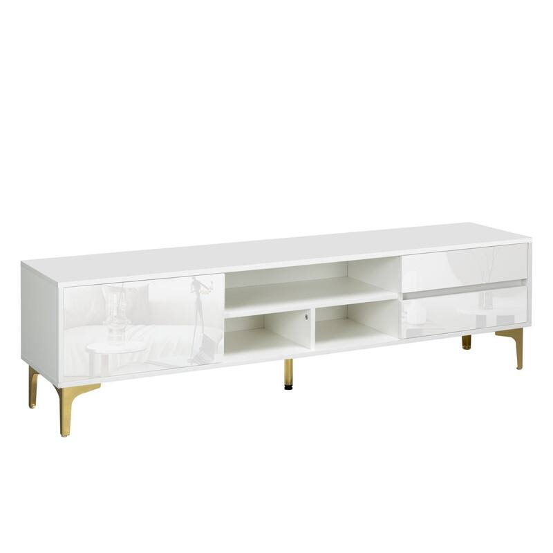 Modern TV Stand For TVs up to 65 Inches,TV Console with LED Remote Control Lights