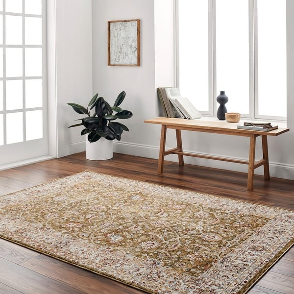 slide 2 of 13, Miranda Traditional Area Rug Olive/Tan - 10' x 13' 11" - Rectangle