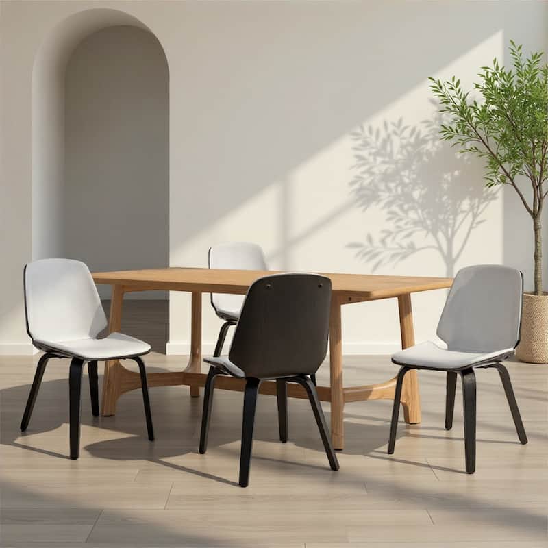 Brinley Walnut or Black Wood Upholstered Dining Chair