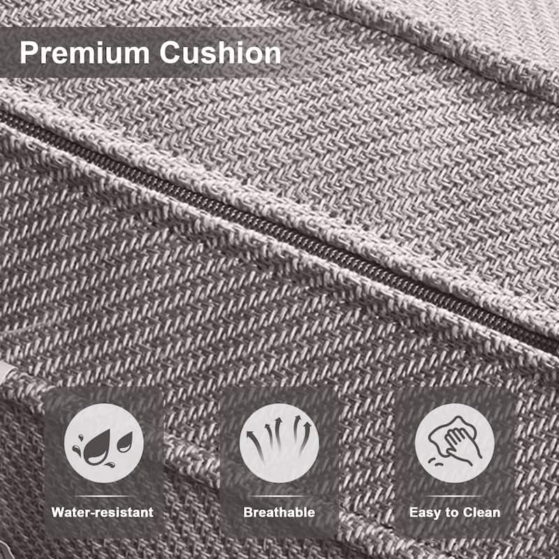 4 Pieces Outdoor Chair Patio Chair Ottoman